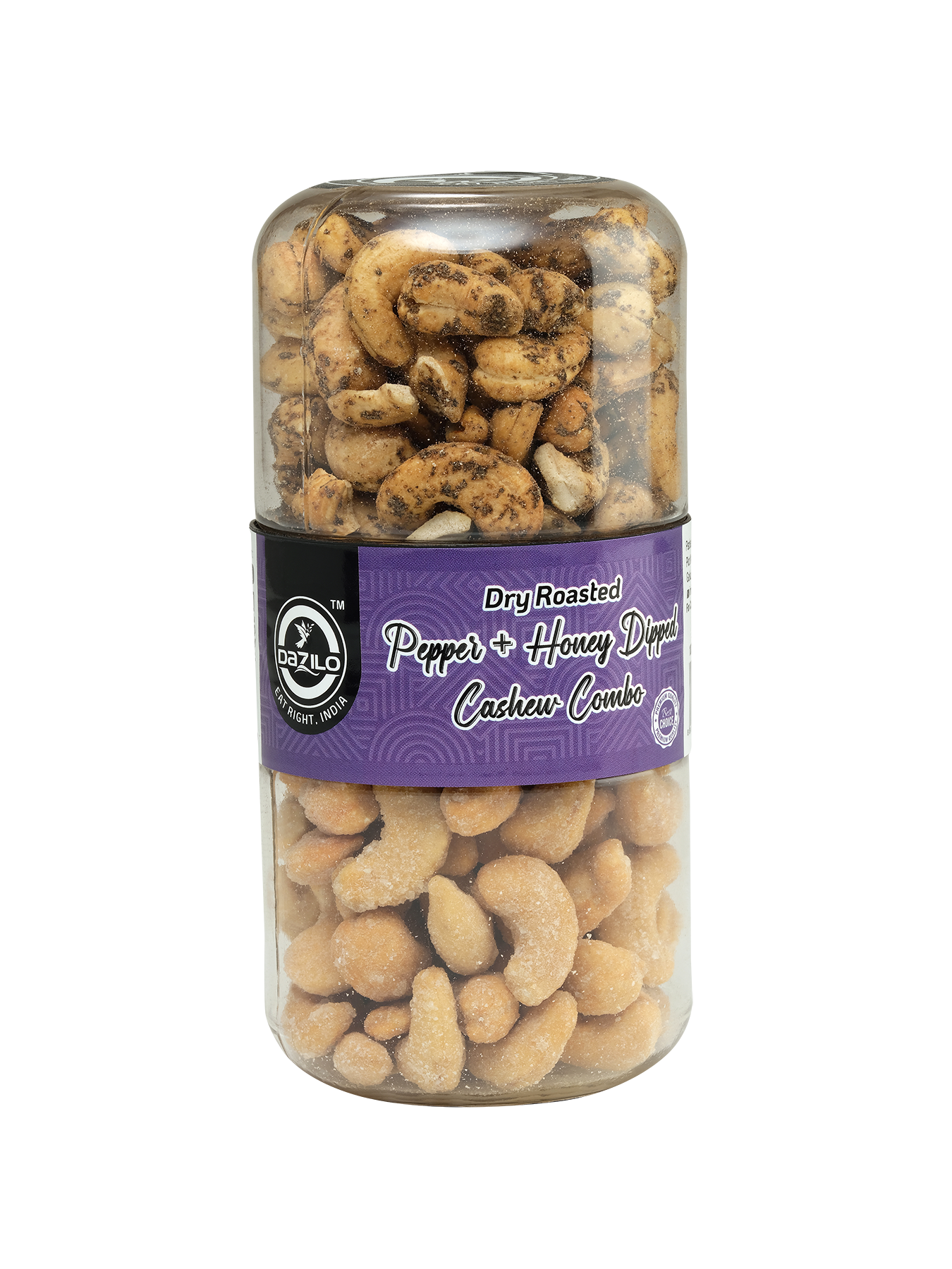 DRY ROASTED PEPPER CASHEWS+HONEY DIPPED CASHEWS COMBO JAR